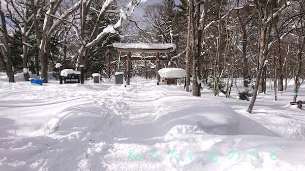 正月の戸隠神社奥社への参道入口