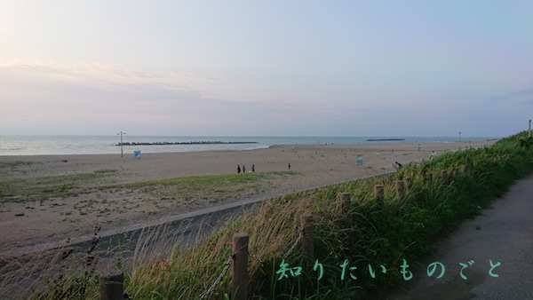 高速パーキングエリアから行ける松任海水浴場